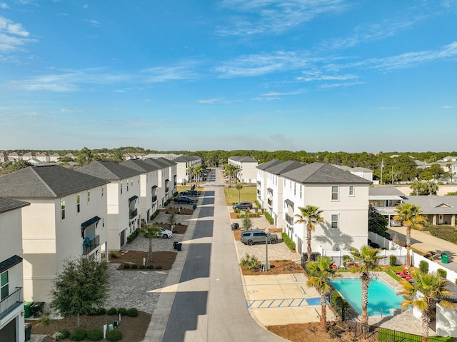 aerial view featuring a residential view