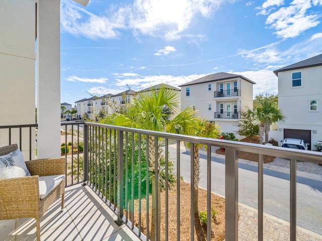 balcony featuring a residential view