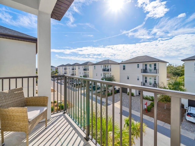 balcony featuring a residential view