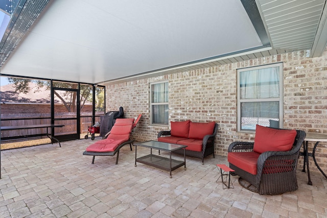 view of patio / terrace with an outdoor hangout area