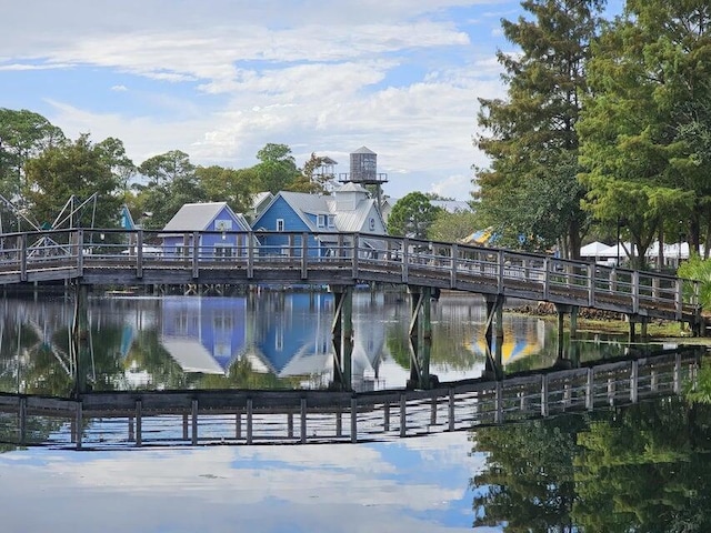 exterior space featuring a water view