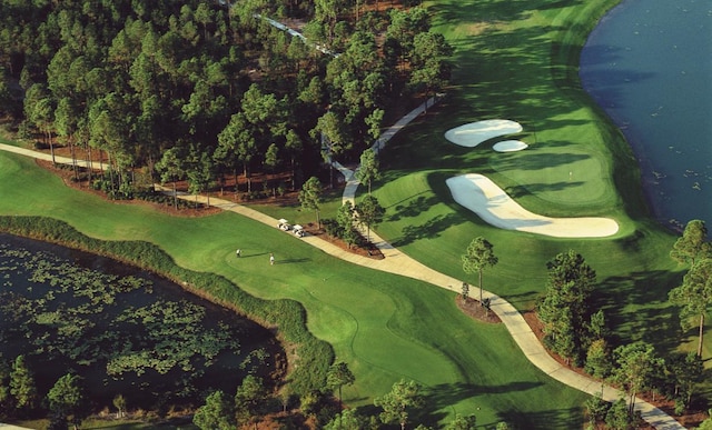 aerial view featuring golf course view