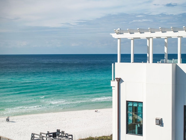 property view of water featuring a view of the beach