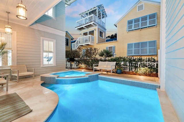 35 Tupelo St, Santa Rosa Beach, FL 32459 - view of pool with a pool with connected hot tub and a patio area