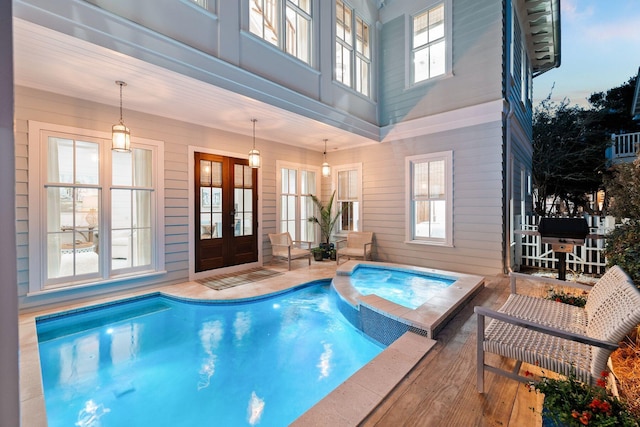 35 Tupelo St, Santa Rosa Beach, FL 32459 - view of pool with a pool with connected hot tub and a grill