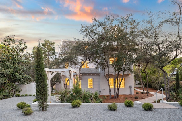 view of front of home featuring stucco siding