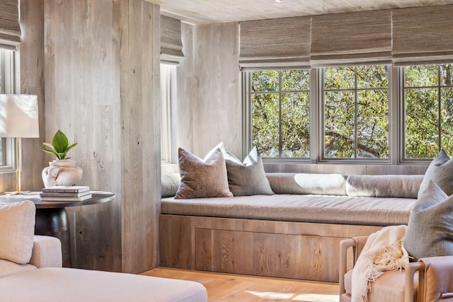 sitting room with wood finished floors