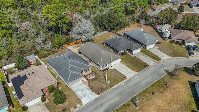 aerial view with a residential view