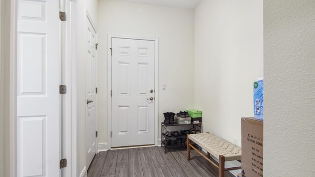 279 Tournament Ln, Freeport, FL 32439 - doorway to outside with dark wood finished floors