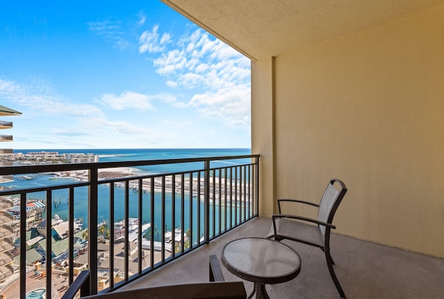 balcony with a water view