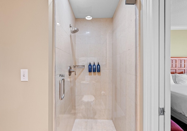 ensuite bathroom with a stall shower and ensuite bath