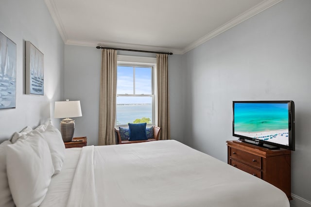 bedroom featuring ornamental molding