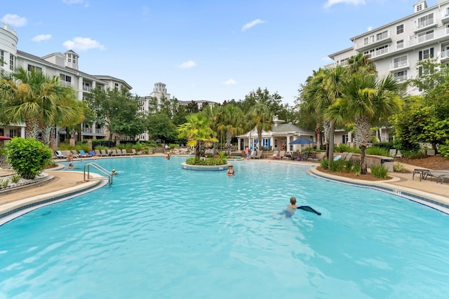 pool featuring a patio area