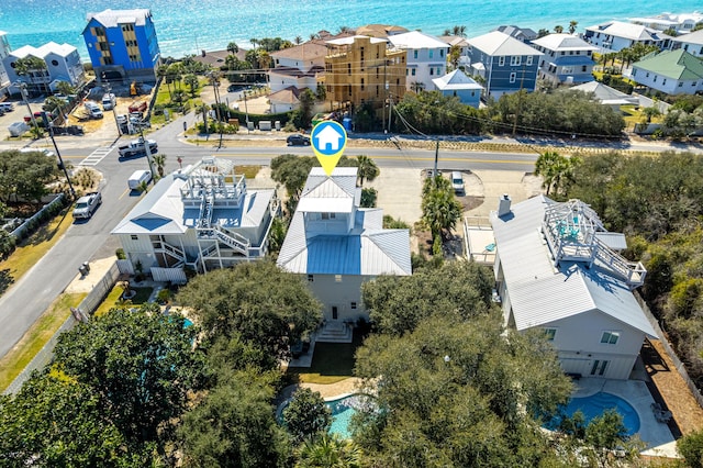 aerial view with a residential view