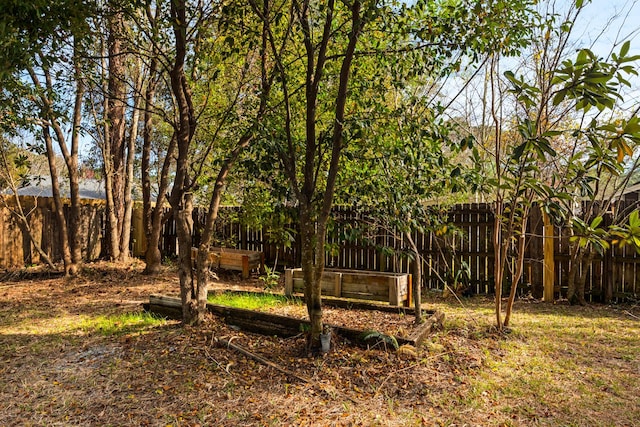 view of yard featuring a fenced backyard