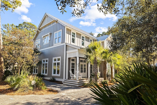 view of front of property featuring board and batten siding