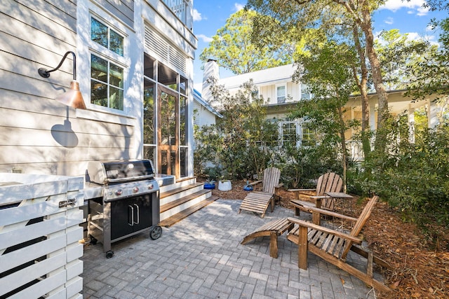 view of patio / terrace with a grill