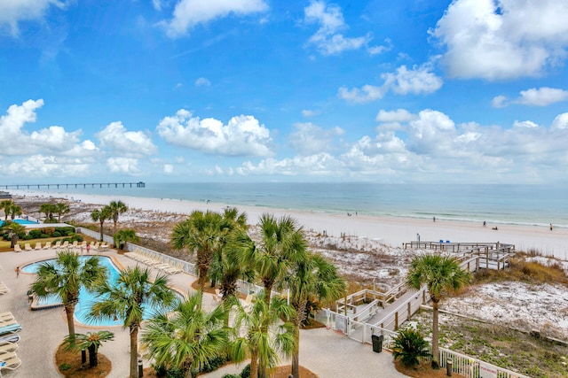 property view of water with a view of the beach