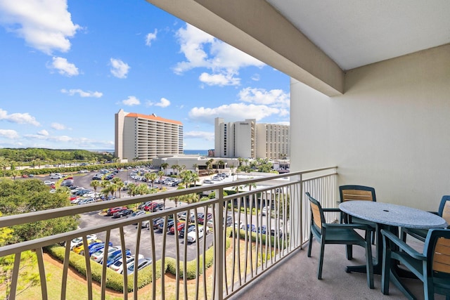 balcony with a city view