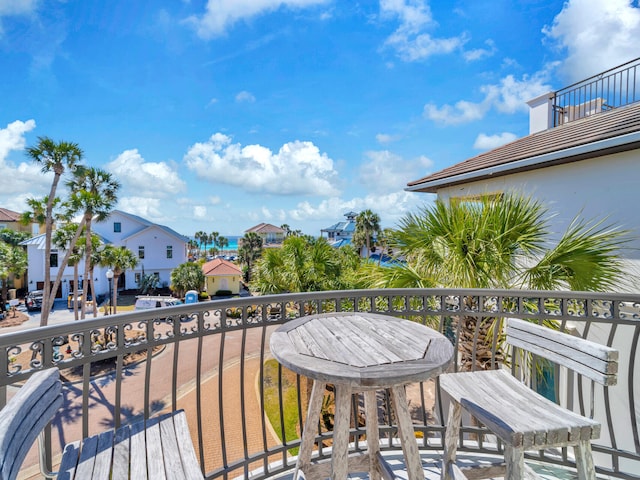 balcony with a residential view