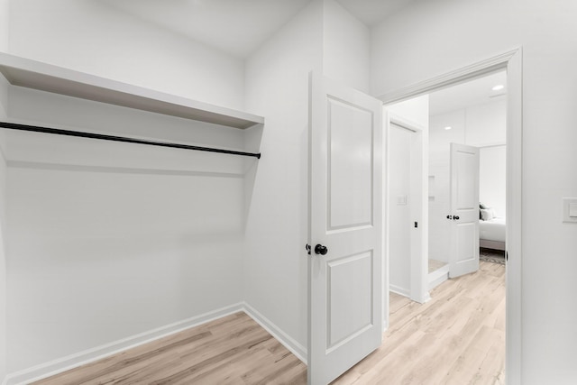 spacious closet with light wood-style floors