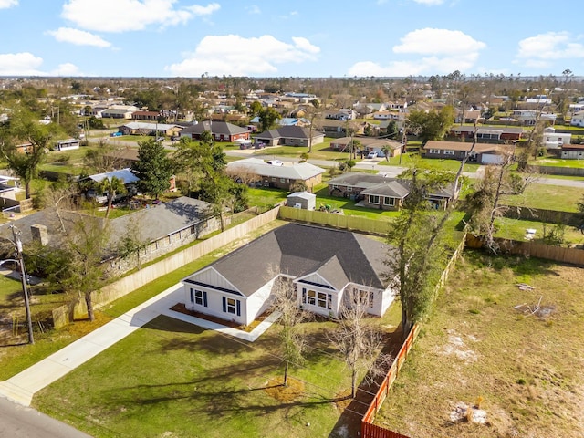 aerial view with a residential view