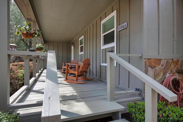 wooden deck featuring a porch