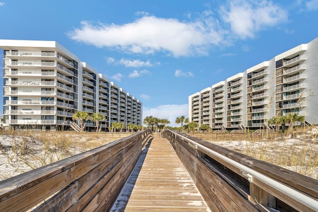 view of dock area