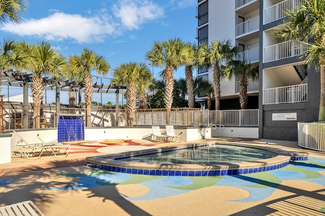 view of pool featuring central AC