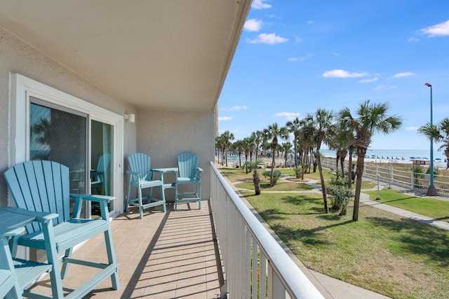 balcony with a water view