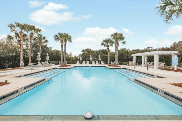 community pool featuring a patio and a pergola