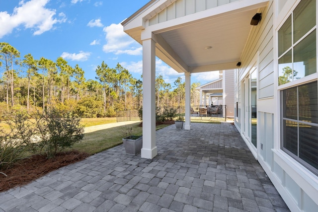 view of patio / terrace with fence