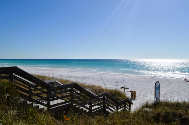 property view of water with a beach view