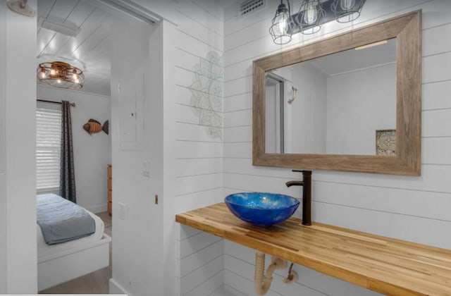 bathroom featuring visible vents and a sink