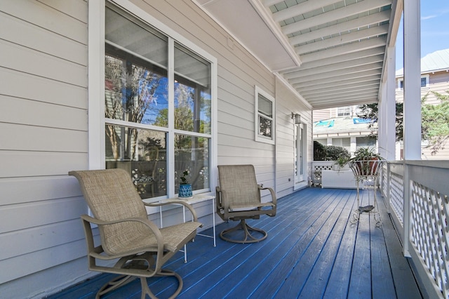 deck with covered porch