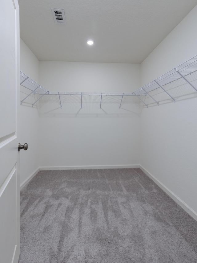 walk in closet with carpet and visible vents