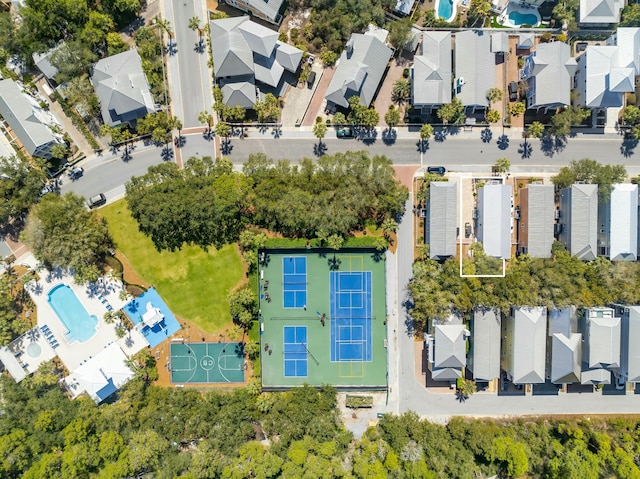 aerial view featuring a residential view