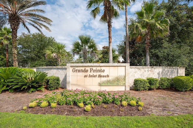 view of community sign