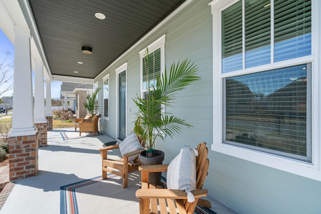 view of patio with a porch