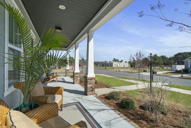 view of patio featuring covered porch