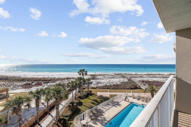 property view of water with a view of the beach