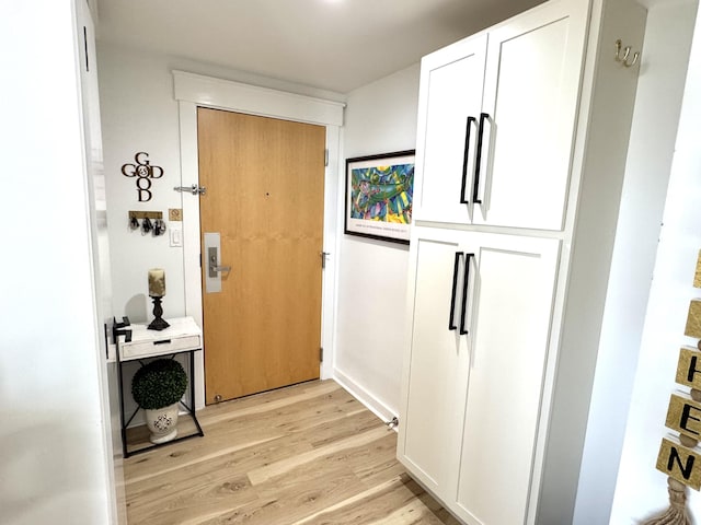 doorway featuring light wood-style floors