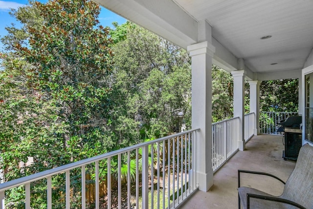 balcony with area for grilling