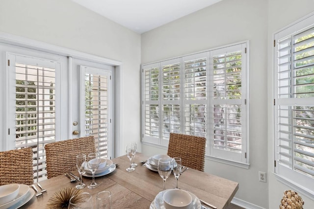 dining area featuring a healthy amount of sunlight