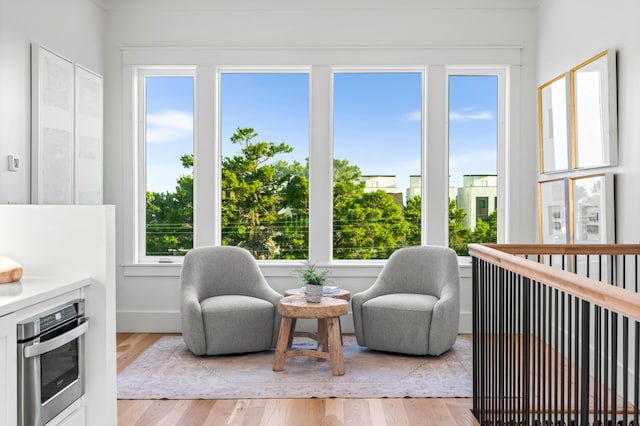 living area featuring wood finished floors