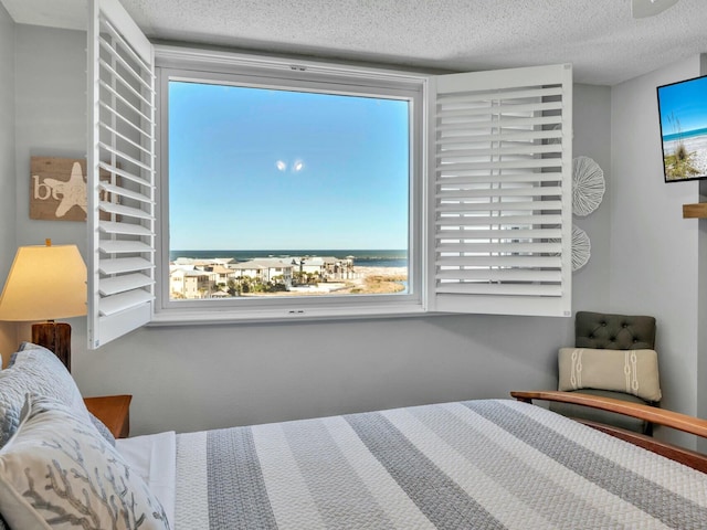 bedroom featuring a textured ceiling