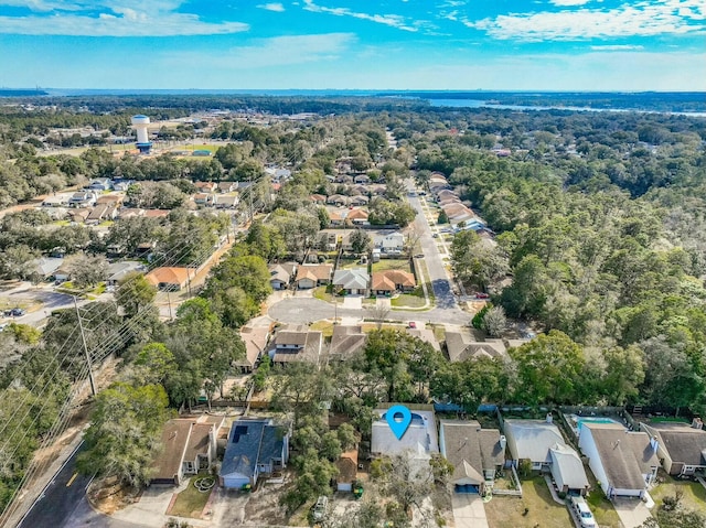 aerial view featuring a residential view