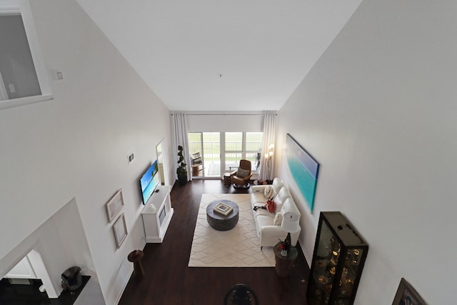 living room with wood finished floors