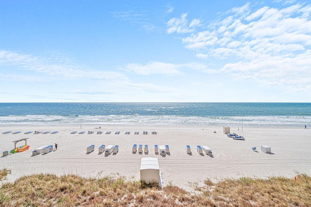 property view of water with a beach view