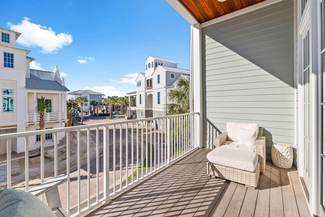 balcony with a residential view